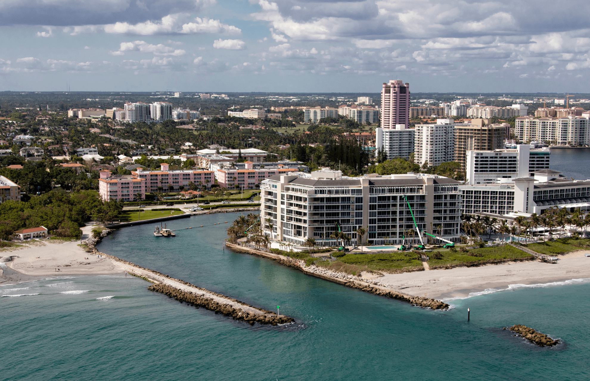 Aerial view of Boca Raton Inlet